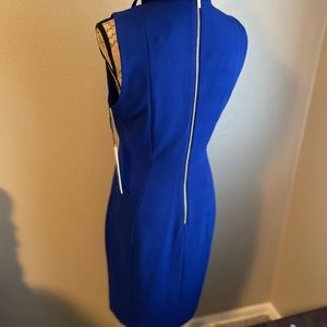 Blue Calvin Klein halter tie neck dress